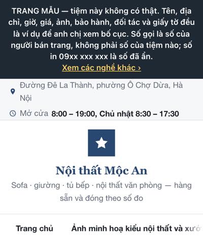 Trang mẫu — Cửa hàng · nội thất