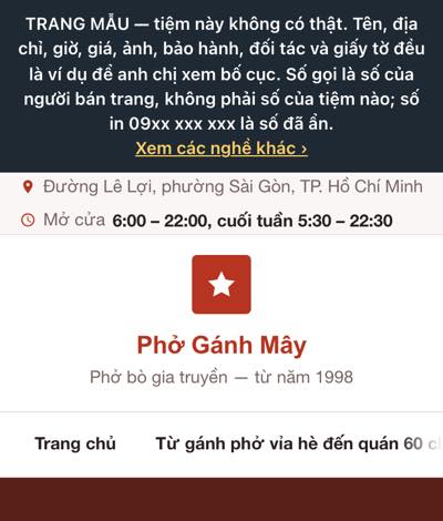 Trang mẫu — Quán ăn · tạp hoá